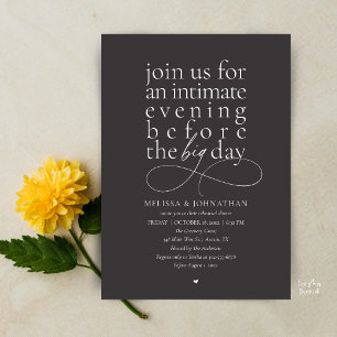 Invitación Cena de Ensayo Elegante Noche Íntima