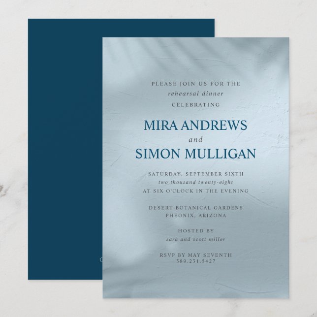 Invitación Cena de ensayo elemental de agua e hielo (Anverso / Reverso)