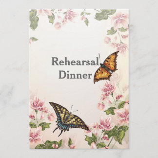 Invitación Cena de ensayo en el jardín de mariposa