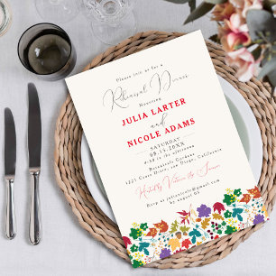 Invitación Cena de ensayo en el prado púrpura de mostaza de p