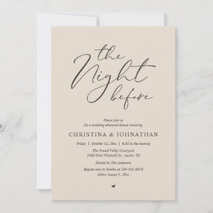 Invitación Cena de ensayo en la cálida arena de “The Night Be