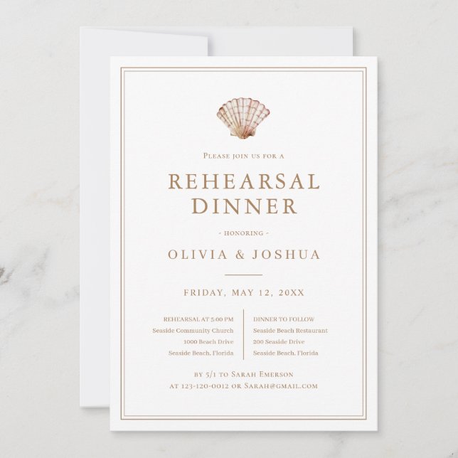 Invitación Cena de Ensayo en la Playa de Conchas (Anverso)