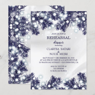 Invitación Cena de ensayo estilizada con motivos de luz de fl