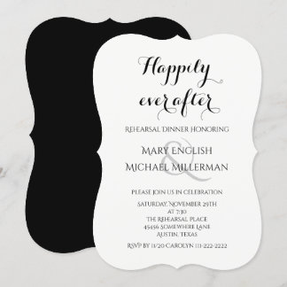 Invitación Cena de ensayo Feliz para siempre después