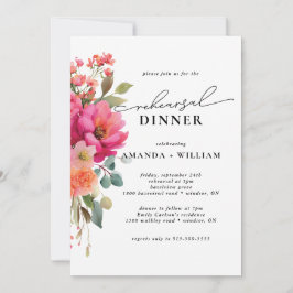 Invitación Cena de Ensayo Floral Acuarela