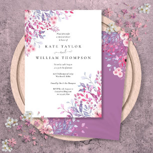 Invitación Cena de Ensayo Floral Acuarela de Flores Silvestre
