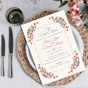 Invitación Cena de ensayo floral botánico de lujo paisley