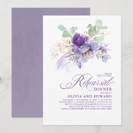 Invitación Cena de ensayo floral botánico lavanda púrpura