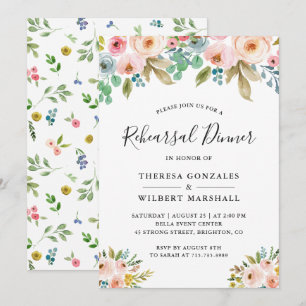 Invitación Cena de Ensayo Floral Chic