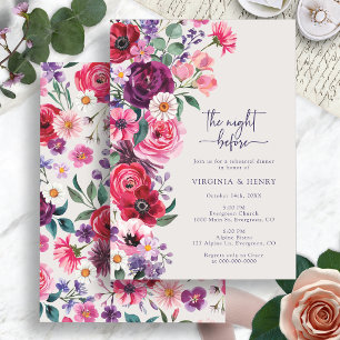 Invitación Cena de Ensayo Floral Colorida