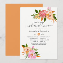 Invitación Cena de ensayo floral de boda de primavera
