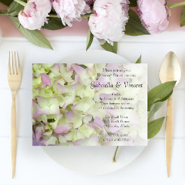 Invitación Cena de ensayo floral de Hydrangea casi rosa
