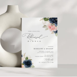 Invitación cena de ensayo floral de la marina y de la rubia