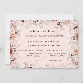 Invitación Cena de ensayo floral de la primavera de Terracott