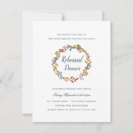 Invitación Cena de ensayo floral de otoño