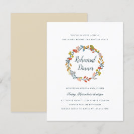Invitación Cena de ensayo floral de otoño
