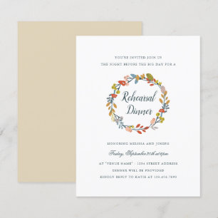 Invitación Cena de ensayo floral de otoño