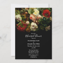 Invitación Cena de ensayo floral elegante romántica oscura