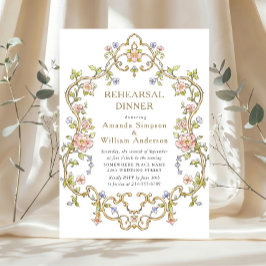 Invitación Cena de ensayo floral elegante victoriana