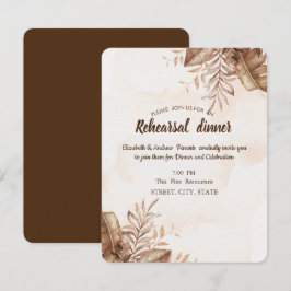 Invitación Cena de ensayo floral exótico de otoño 