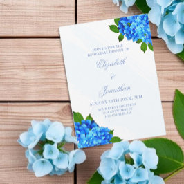 Invitación Cena de Ensayo Floral Hortensia Azul