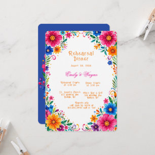 Invitación Cena de Ensayo Floral Mexicana Colorida