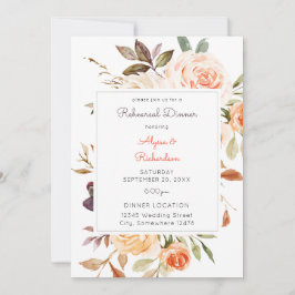 Invitación Cena de Ensayo Floral Rosa y Melocotón V2