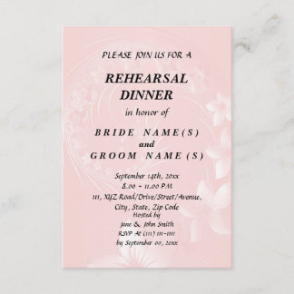 Invitación Cena de ensayo - Flores abstractas rosas claras