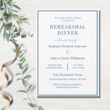 Cena de ensayo formal clásica moderna blanca azul