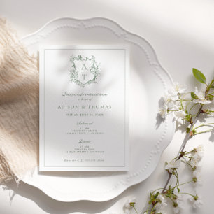 Invitación Cena de Ensayo Formal Cresta Verde Menta