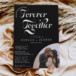 Invitación cena de ensayo fotográfico blanco retro para siemp