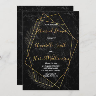 Invitación Cena de ensayo geométrico de mármol falso