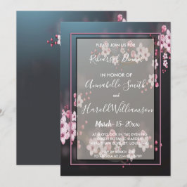 Invitación Cena de ensayo geométrico floral con flores de cer