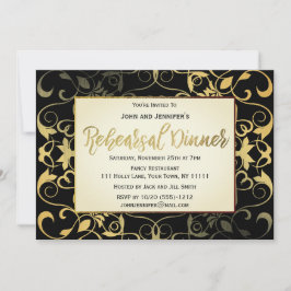 Invitación Cena de ensayo Gold Black