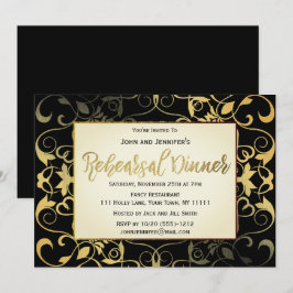 Invitación Cena de ensayo Gold Black