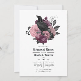 Invitación Cena de ensayo gótico de cuervo de glamour vintage