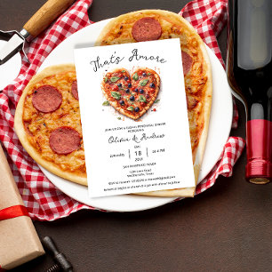 Invitación Cena de ensayo informal de pizza That's Amore