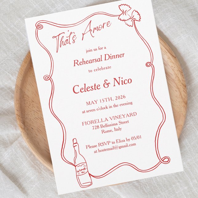 Invitación Cena de ensayo italiana a mano (Subido por el creador)
