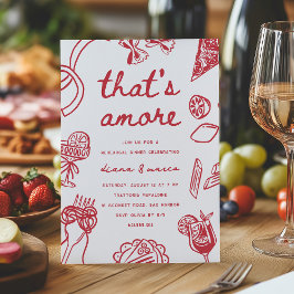 Invitación Cena de Ensayo Italiana Caprichosa "That's Amore"