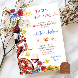 Invitación Cena de ensayo italiana colorida de verano
