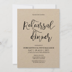 Invitación Cena de ensayo Kraft