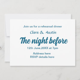 Invitación Cena de ensayo la noche anterior al mínimo