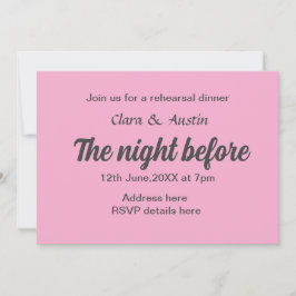 Invitación Cena de ensayo la noche anterior al mínimo