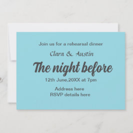 Invitación Cena de ensayo la noche anterior al mínimo