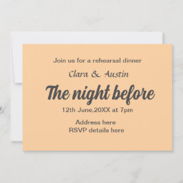 Invitación Cena de ensayo la noche anterior al mínimo