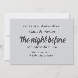 Invitación Cena de ensayo la noche anterior al mínimo