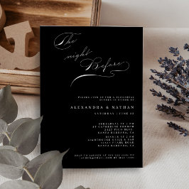Invitación Cena de ensayo la noche anterior en blanco y negro