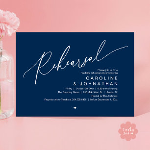 Invitación Cena de ensayo, la noche antes de la fiesta de cas