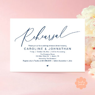 Invitación Cena de ensayo La noche antes de la fiesta de casa