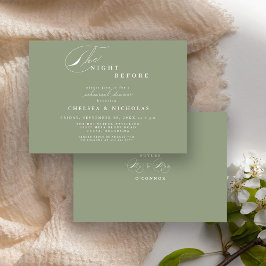 Invitación Cena de Ensayo la Noche Antes Moderna Verde Salvia